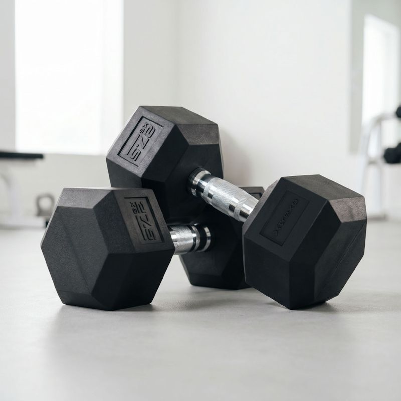 Pogumovaná činka XTREXO Hex 27,5 kg 3