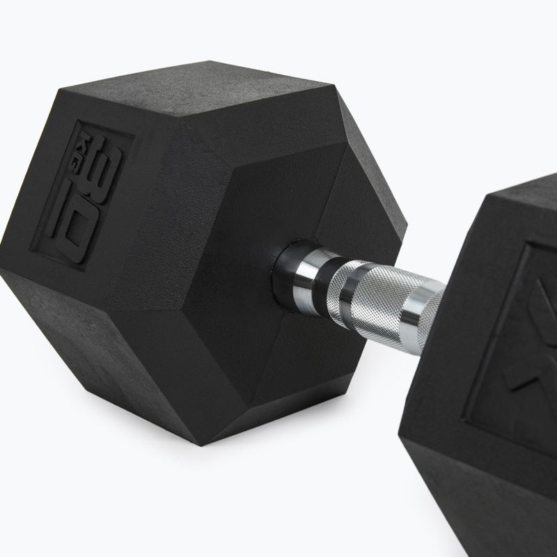 Pogumovaná činka XTREXO Hex 30 kg 8