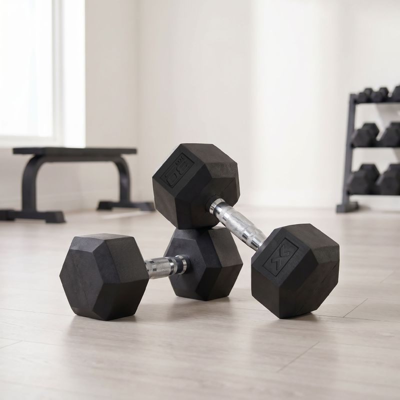 Pogumovaná činka XTREXO Hex 30 kg 3