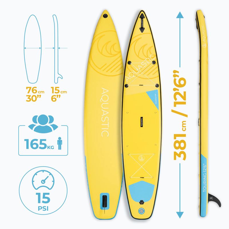 Doska SUP AQUASTIC Touring 12'6" žltý 18