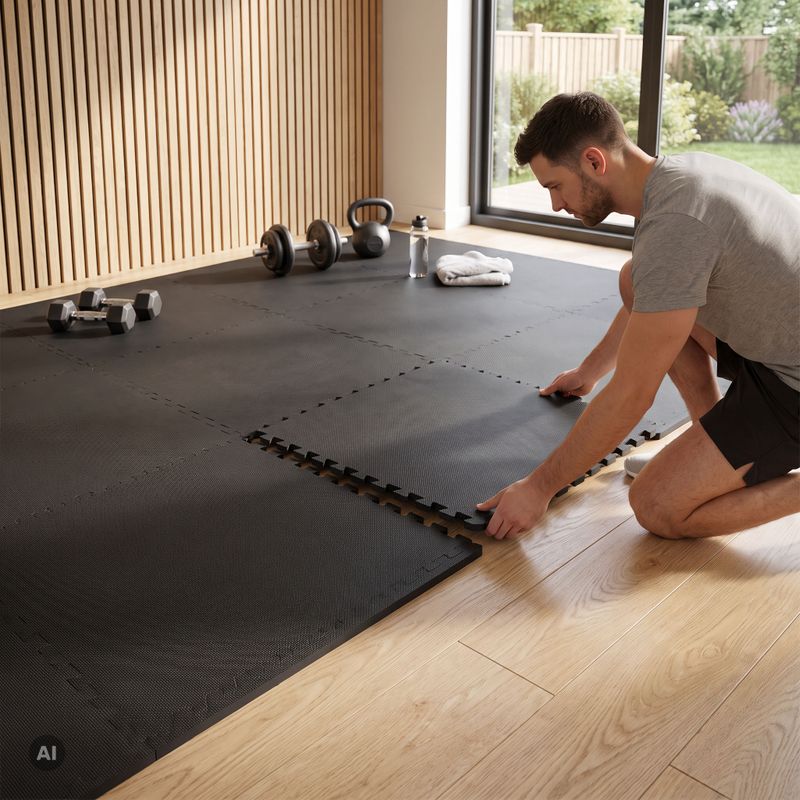 Ochranná podložka XTREXO Puzzle 6 dielov čierna 7