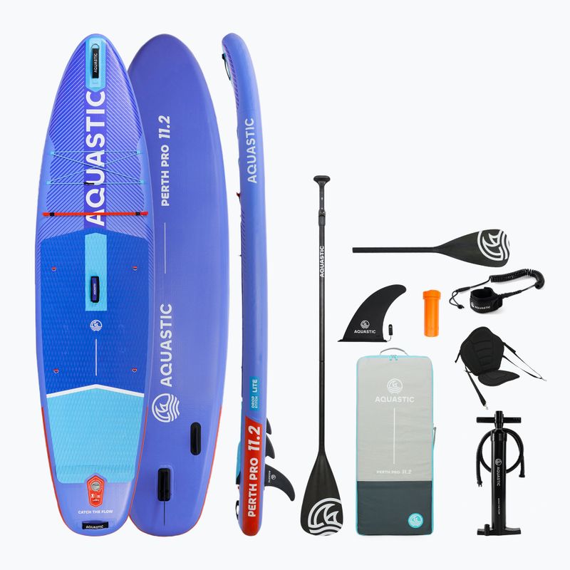 Doska SUP AQUASTIC Perth Pro 11'2" allround modrá