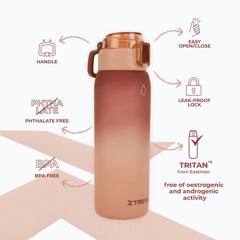 Fľaša XTREXO Haust 1000 ml hnedá 3
