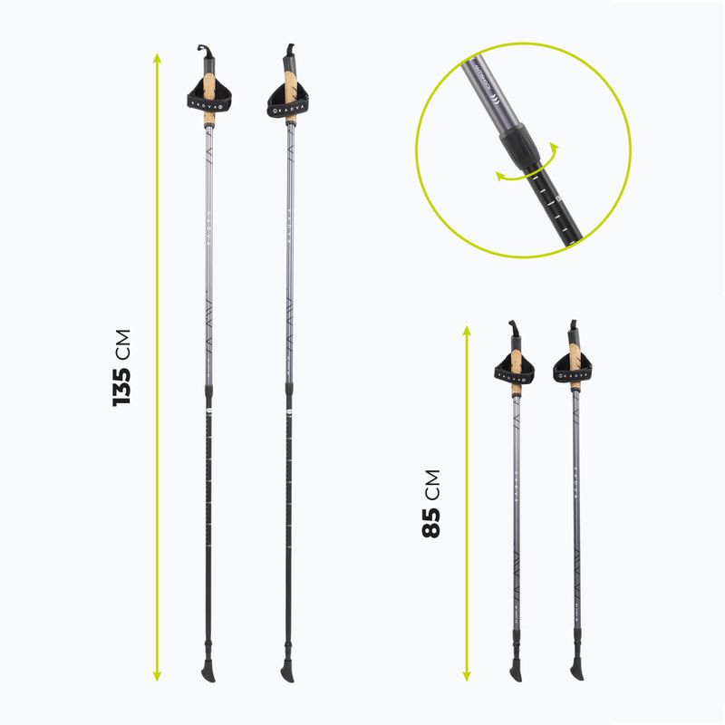 Palice na nordic walking KADVA Aruku nastaviteľné čierne 2