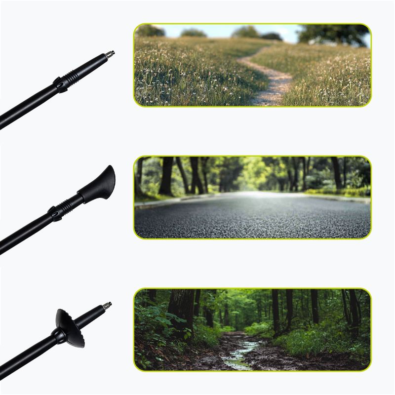 Palice na nordic walking KADVA Aruku nastaviteľné čierne 7