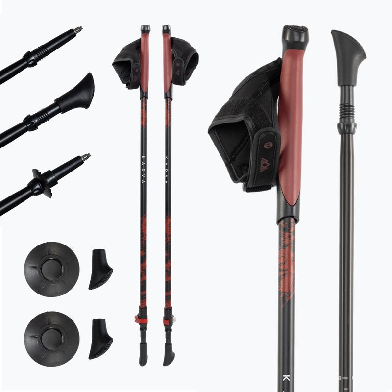 Kolečka nordic walking KADVA Halna nastaviteľné červené
