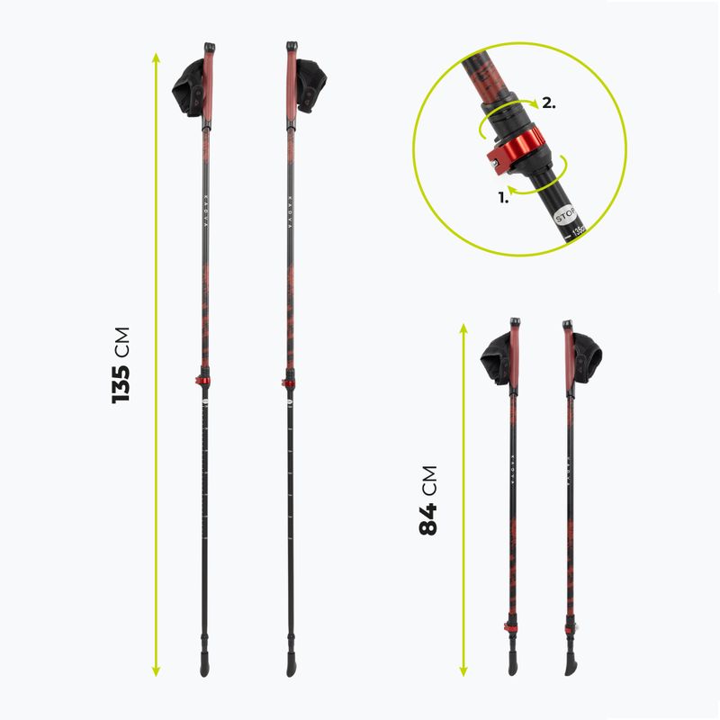 Kolečka nordic walking KADVA Halna nastaviteľné červené 2