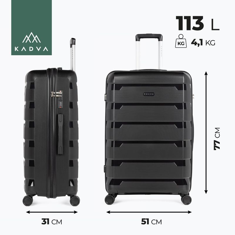 Cestovný kufor KADVA Cayes 113 l čierny 3