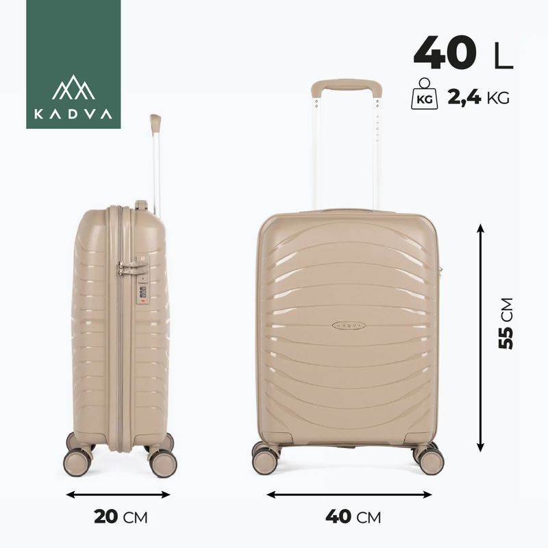Cestovná kabínová taška KADVA Brava 40 l béžová 3