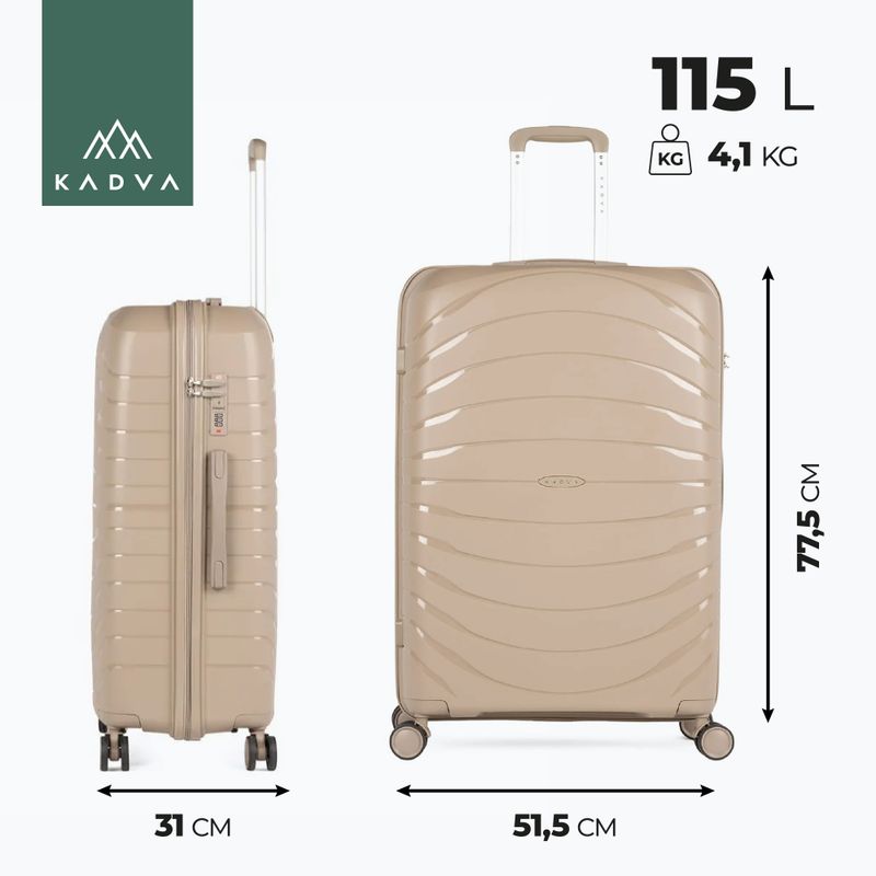 Cestovný kufor KADVA Brava 115 l béžový 3