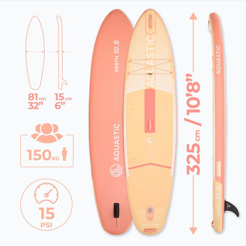Súprava doska SUP nafukovacia AQUASTIC Perth 10'8" allround orange 16