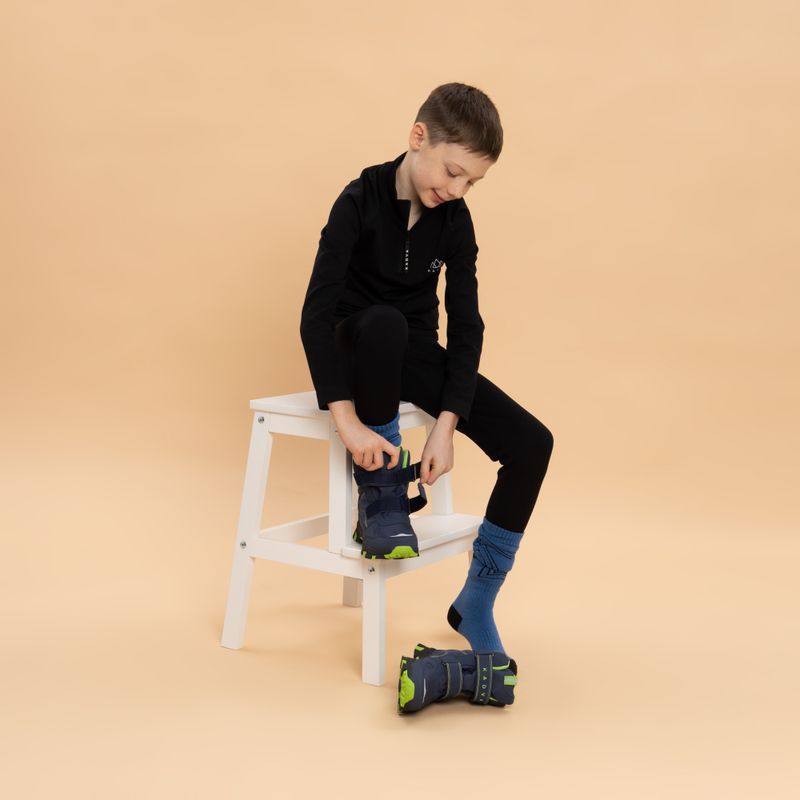 Detské snehule KADVA Snowey Mid WaterProof modro/zelené 10