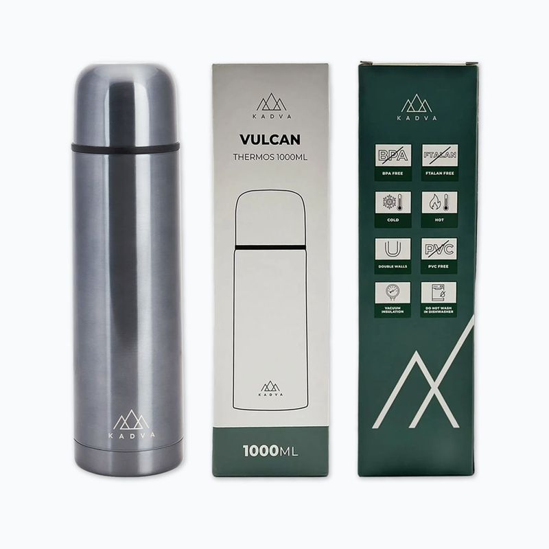 Termos KADVA Vulcan 1000 ml strieborný 12