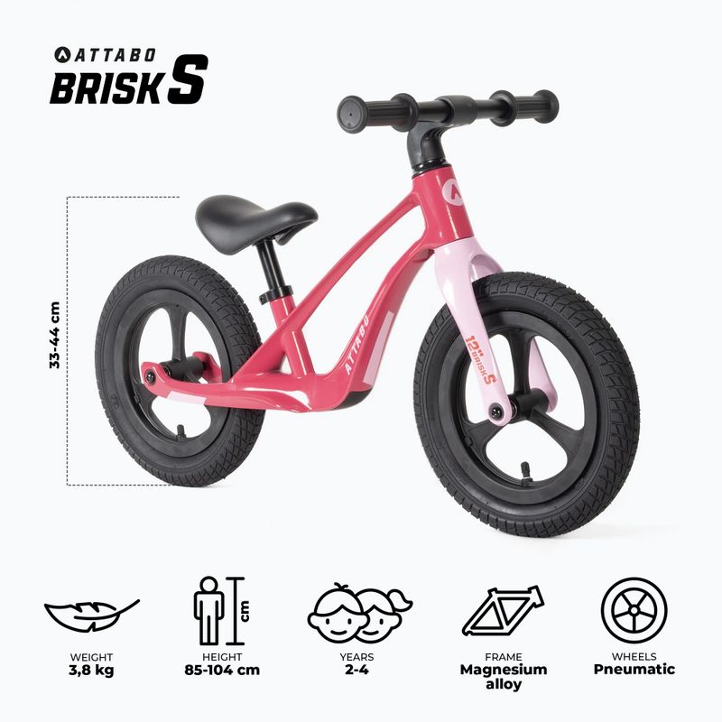 Odrážadlo ATTABO Brisk S magne/pink 12