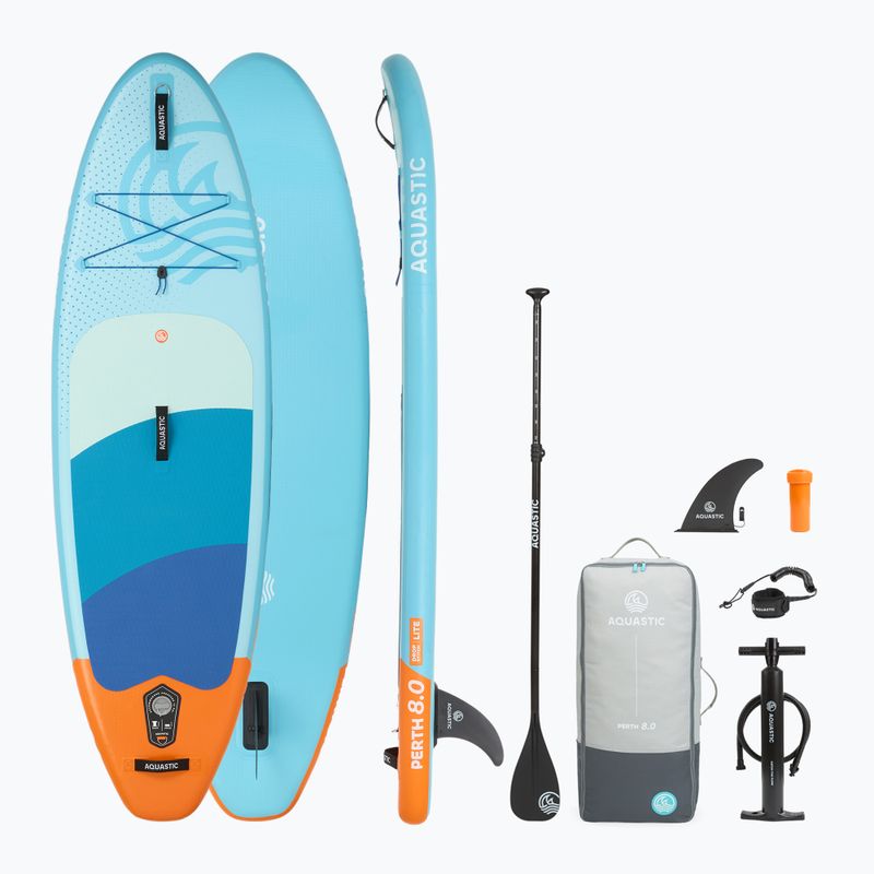 Súprava doska SUP nafukovacia detská AQUASTIC Perth 8'0" allround blue