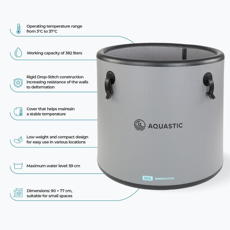 Bazén na otužovanie AQUASTIC BrrFree 382 l dropstitch grey 8