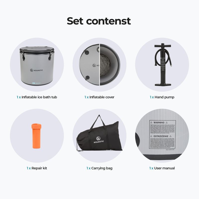 Bazén na otužovanie AQUASTIC BrrFree 382 l dropstitch grey 9