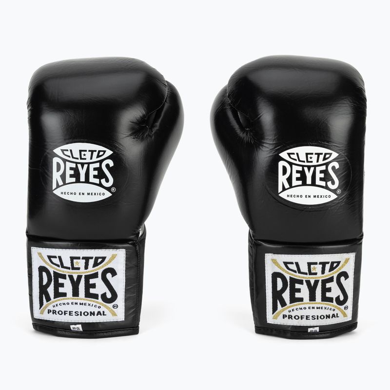 Boxerské rukavice Cleto Reyes Thumb in Cow Leather black/silver 2