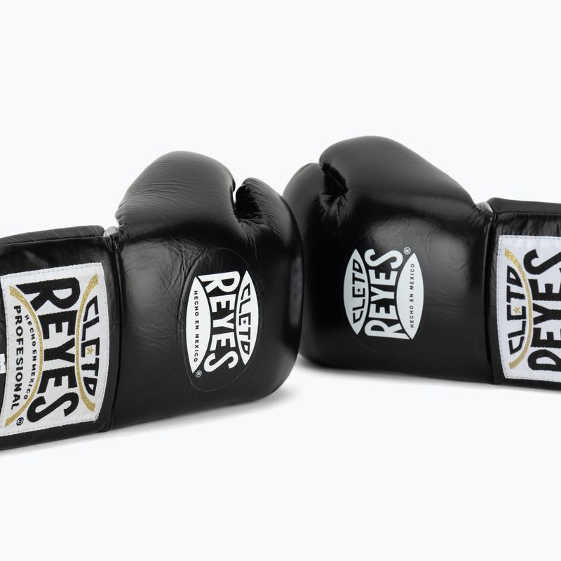 Boxerské rukavice Cleto Reyes Thumb in Cow Leather black/silver 7
