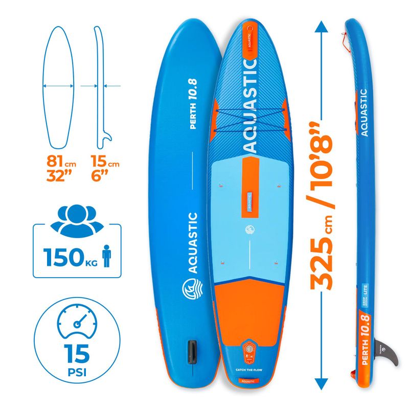 Súprava doska SUP nafukovacia AQUASTIC Perth 10'8" all-round blue 24
