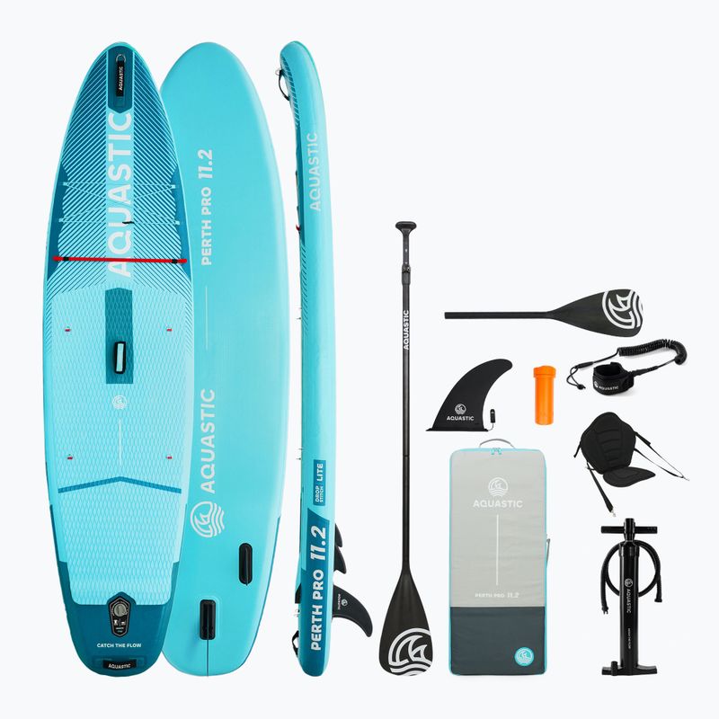 Súprava doska SUP nafukovacia AQUASTIC Perth Pro 11'2" all-round green