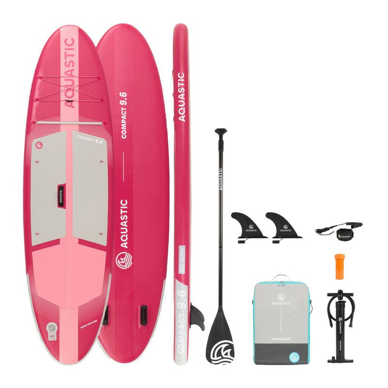 Súprava doska SUP nafukovacia AQUASTIC Compact 9'6" pink 21