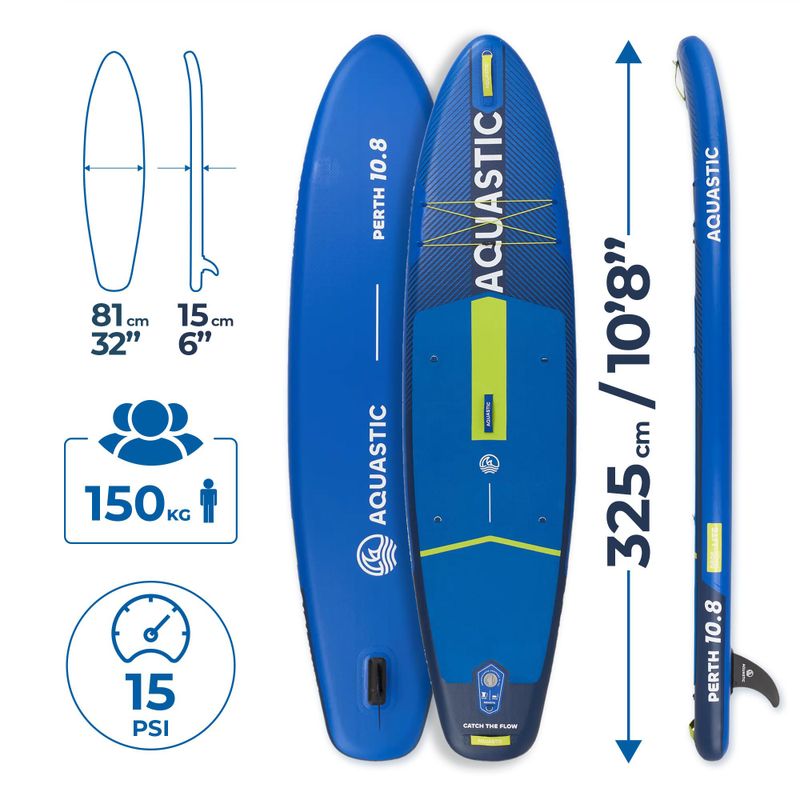 Súprava doska SUP nafukovacia AQUASTIC Perth 10'8" allround dark blue 18