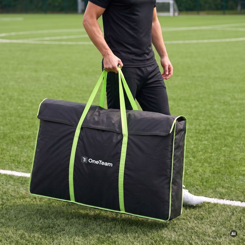Taška na prenášanie bránky OneTeam Swiftgoal 150 x 90 cm čierna/zelená 3