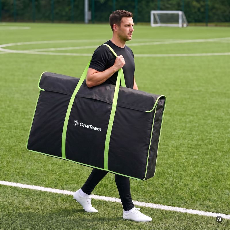 Taška na prenášanie bránky OneTeam Swiftgoal 150 x 90 cm čierna/zelená 4