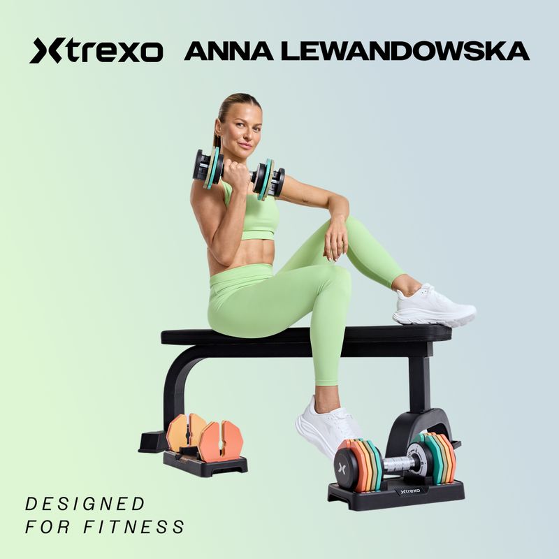 Nastaviteľná sada činiek XTREXO 2 x 5 kg viacfarebná 2