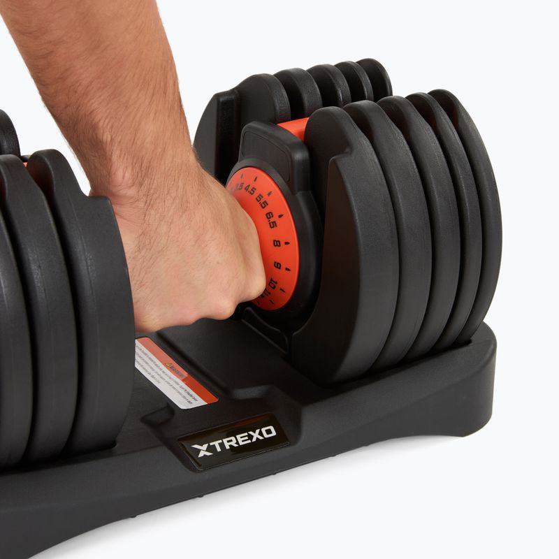 Nastaviteľná činka TREXO 24kg EVO black 8