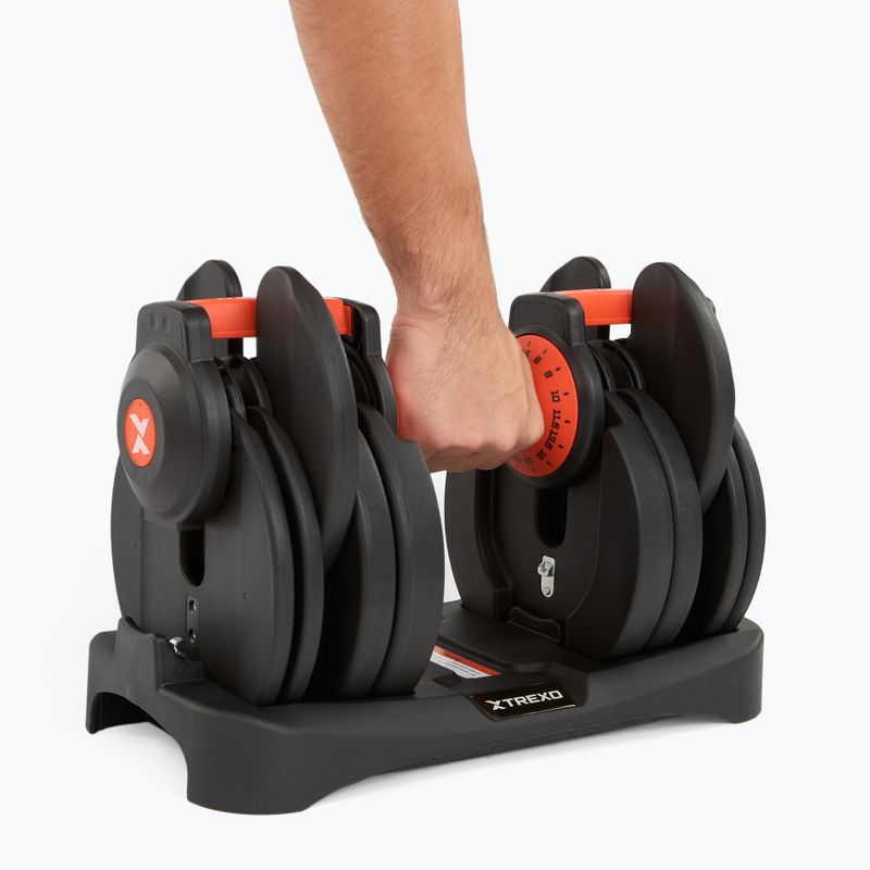 Nastaviteľná činka XTREXO 24kg EVO black 10