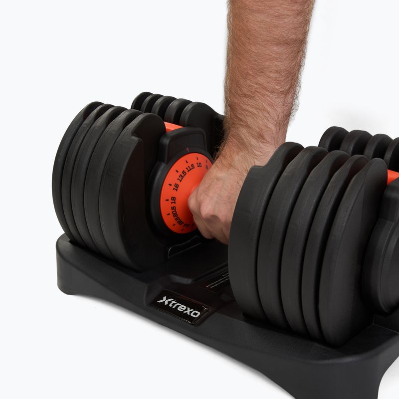 Nastaviteľná činka XTREXO 24kg EVO black 10