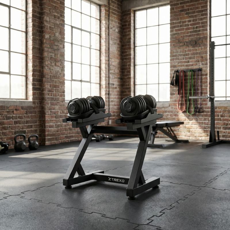 Stojan na nastaviteľné činky XTREXO black 3