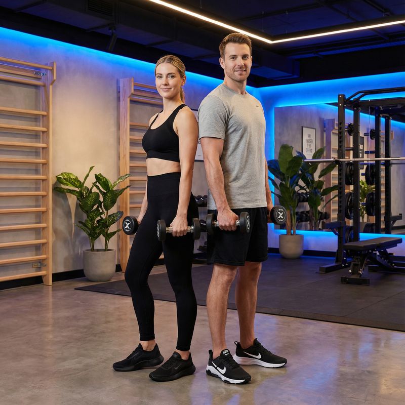 Gumová liatinová činka XTREXO Pro 2 kg black 4