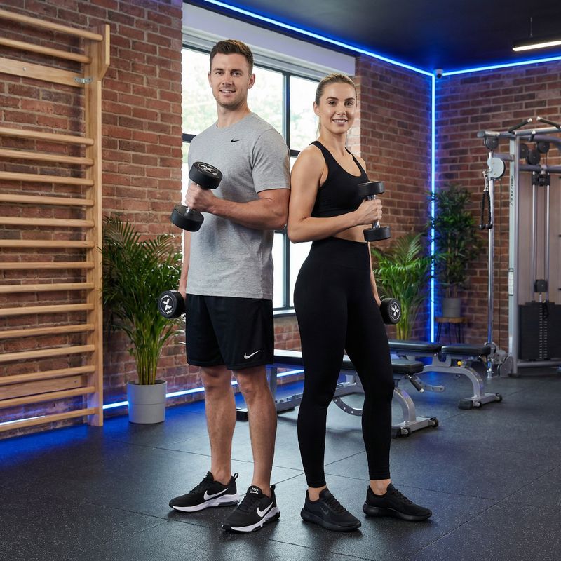 Gumová liatinová činka XTREXO Pro 10 kg black 5