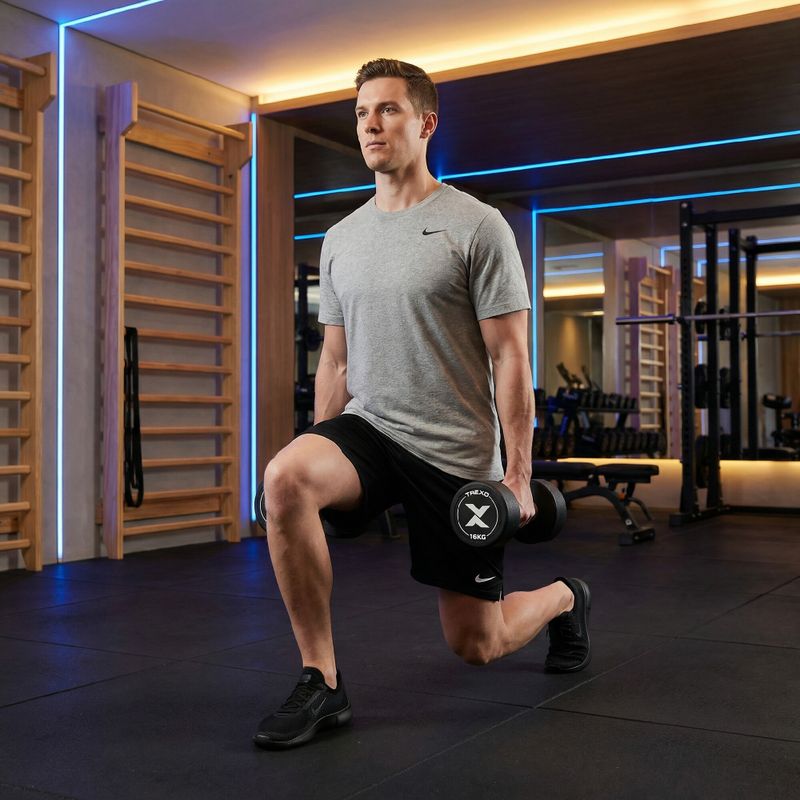 Gumová liatinová činka XTREXO Pro 16 kg black 4