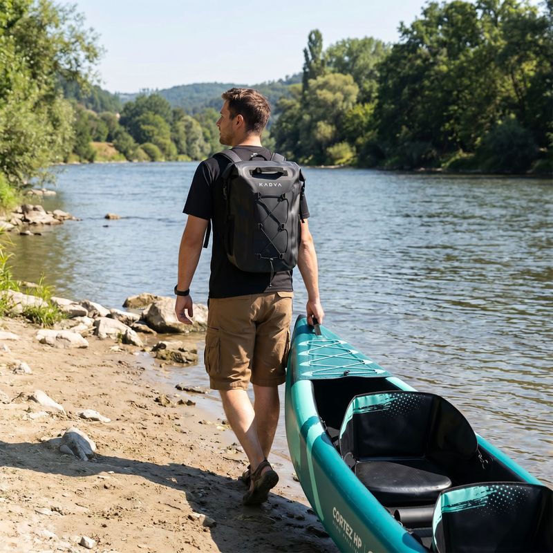 Nepremokavý batoh KADVA Fish 20 l čierny 11