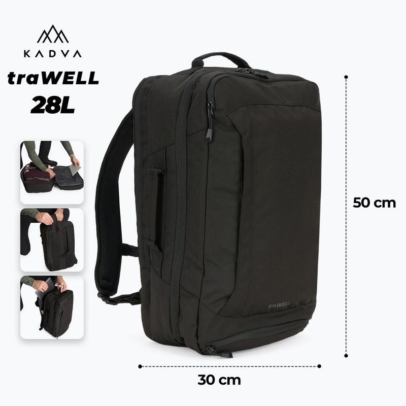 Turistický batoh KADVA traWELL 28 l čierny 2