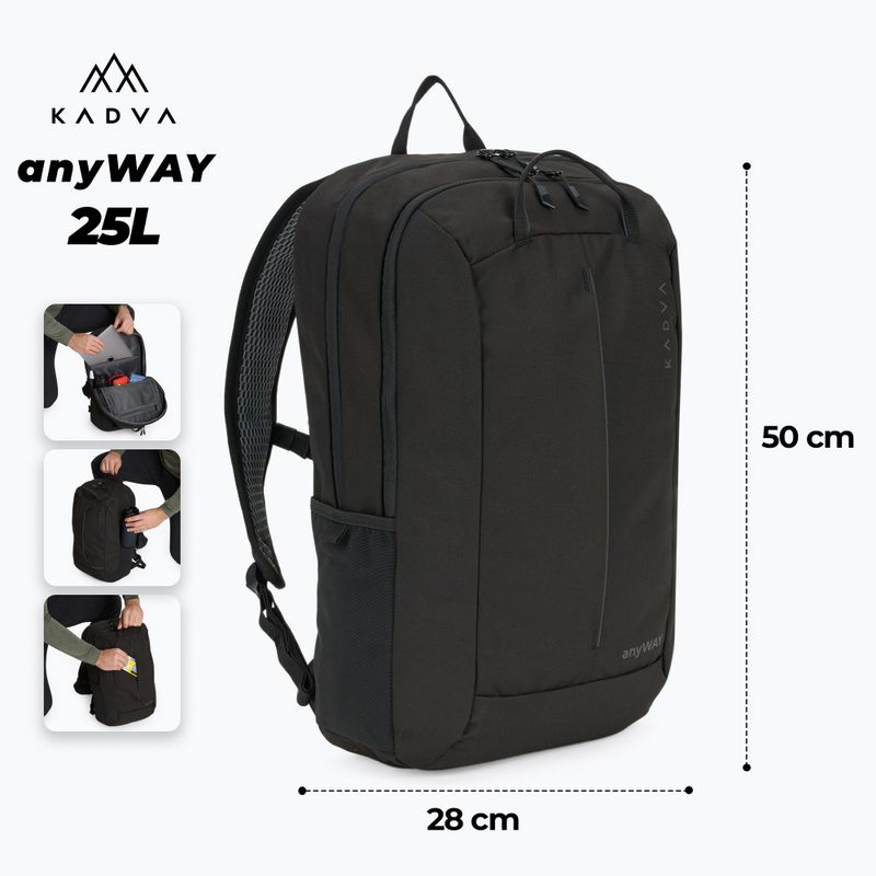Turistický batoh KADVA anyWAY 25 l čierny 2