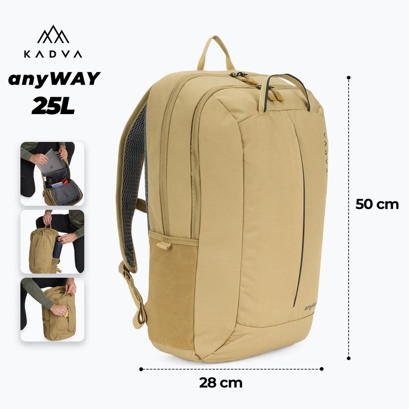 Turistický batoh KADVA anyWAY 25 l pieskový 2
