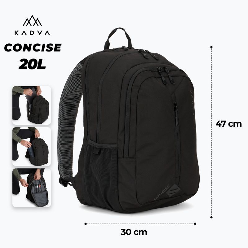 Turistický batoh KADVA Concise 20 l čierny 2