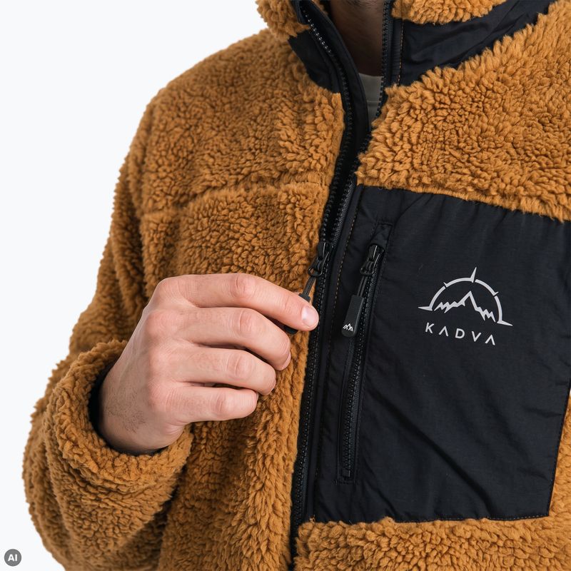 Pánska fleece mikina KADVA Rodvik hnedá 7