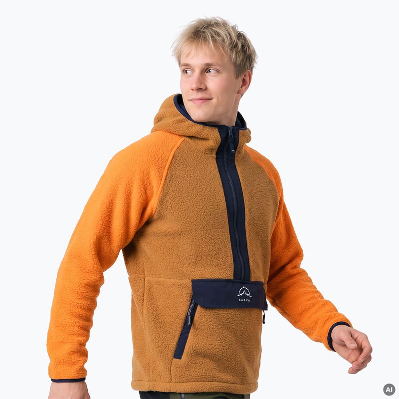 Pánska fleece mikina KADVA RODIA hnedá 5