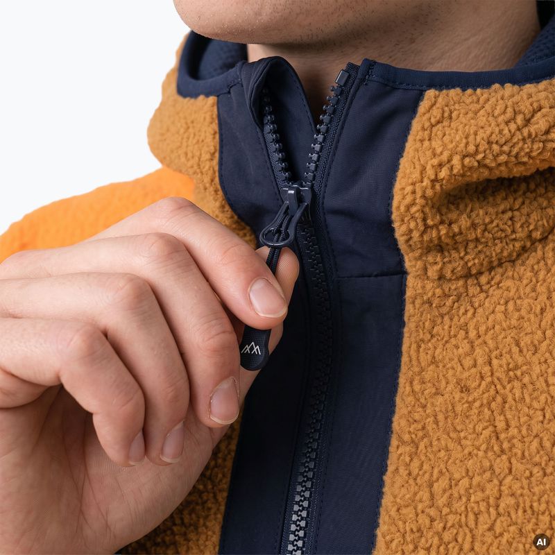 Pánska fleece mikina KADVA RODIA hnedá 6