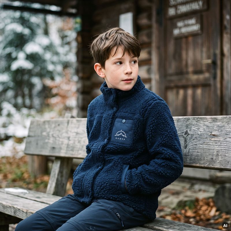 Detská fleece mikina KADVA Rodvik JR tmavomodrá 10