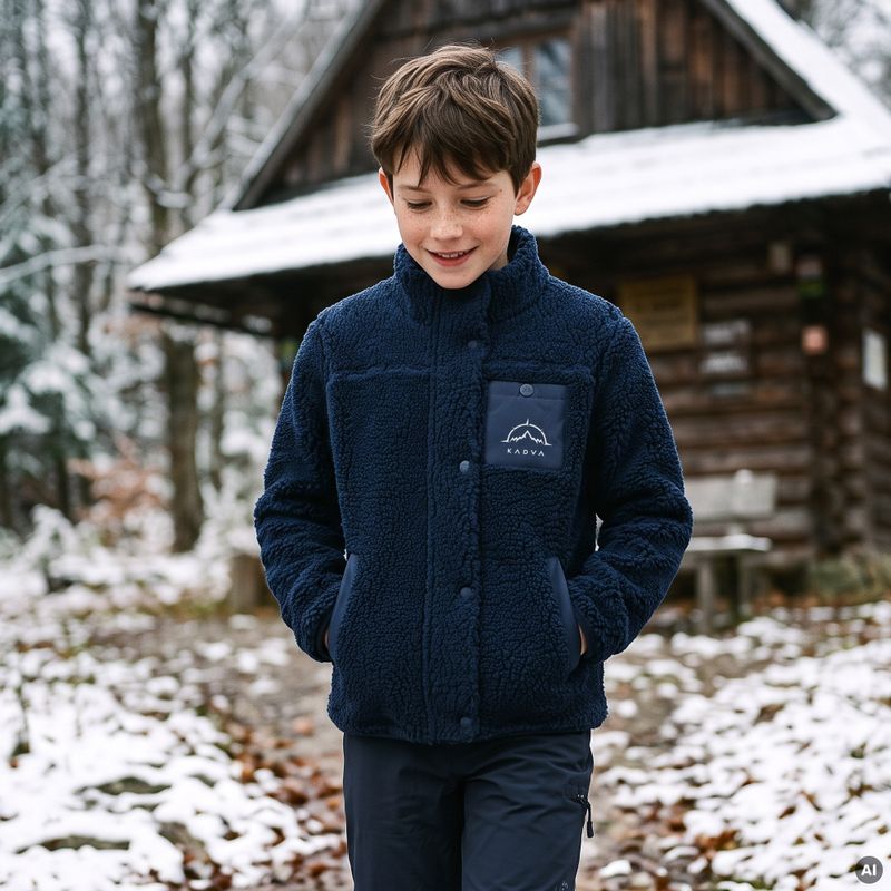 Detská fleece mikina KADVA Rodvik JR tmavomodrá 11