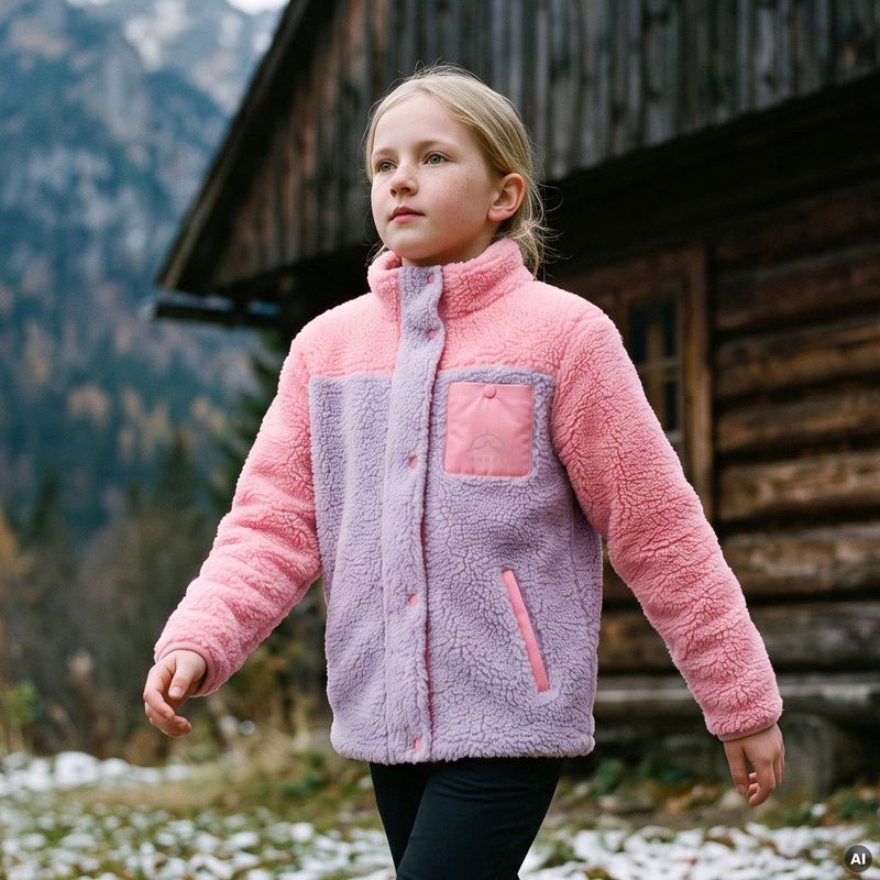 Detská fleece mikina KADVA Rodvik JRG ružová 11