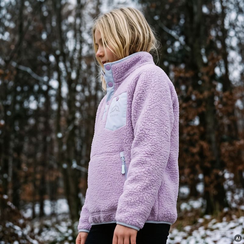 Detská fleece mikina KADVA RODIA JRG fialová 12