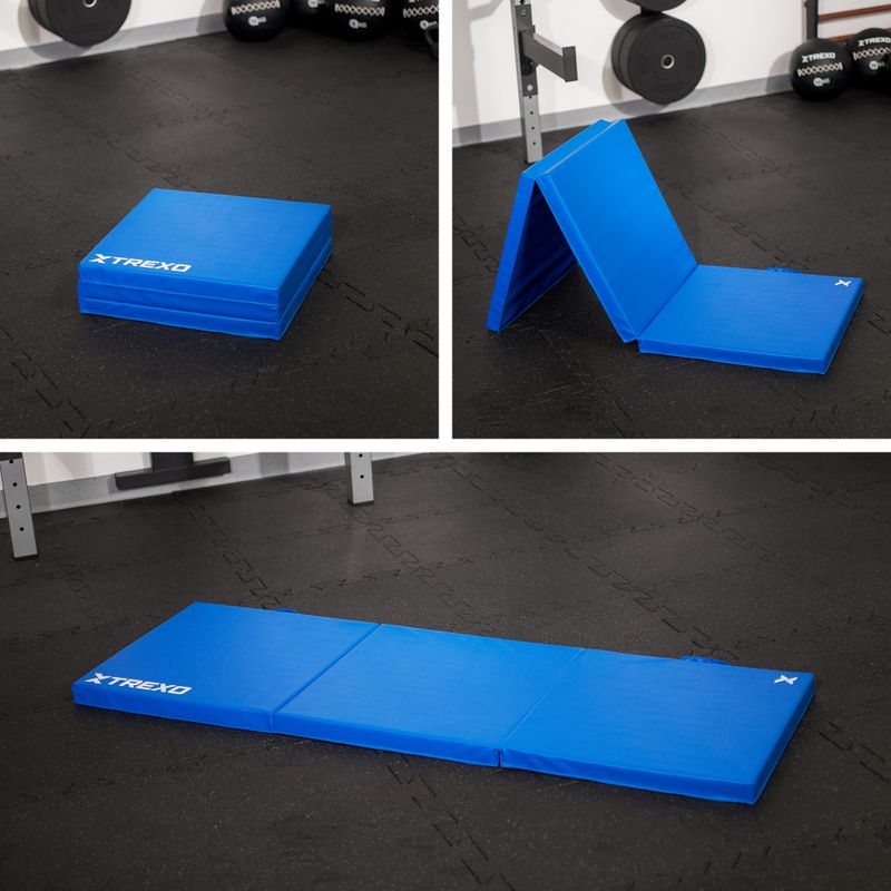 Skladací gymnastický matrac TREXO 180 x 60 x 5 cm blue 10